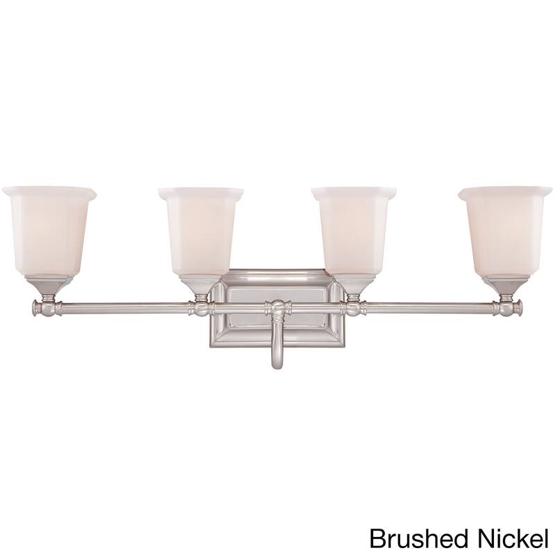 Quoize 'Nicholas' 4-light Brushed Bath Vanity - Silver