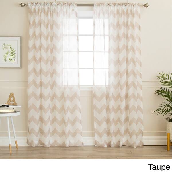 Shop Aurora Home Sheer Chevron Rod Pocket 84 Inch Curtain Panel