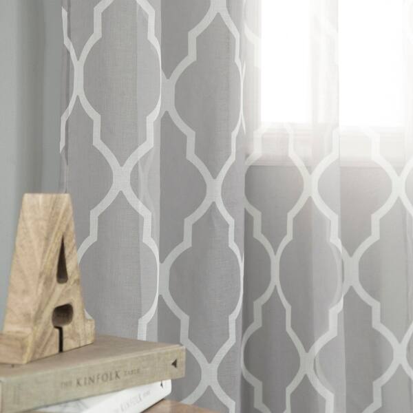 Shop Aurora Home Sheer Moroccan Grommet Top 84 Inch Curtain Panel