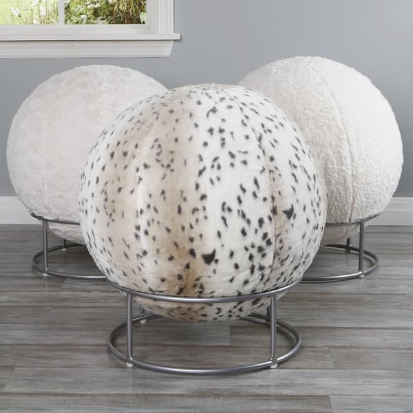 Shop Aurora Home Faux Fur 65cm Yoga Ball Chair Overstock 9422525
