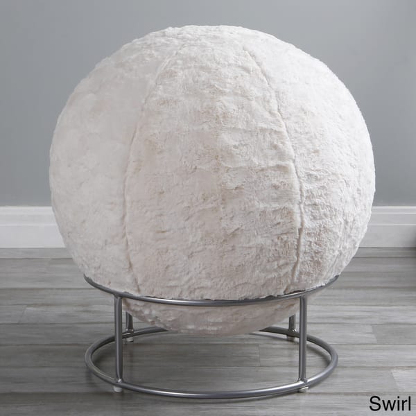 Shop Aurora Home Faux Fur 65cm Yoga Ball Chair Overstock 9422525
