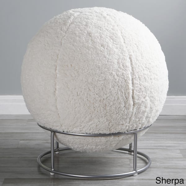 Shop Aurora Home Faux Fur 65cm Yoga Ball Chair Free Shipping