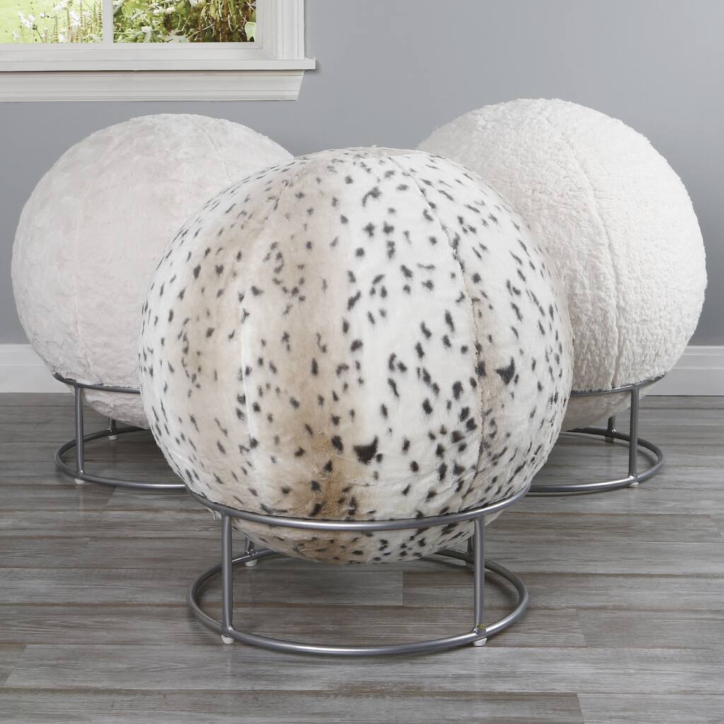Aurora Home Faux Fur 65cm Yoga Ball Chair