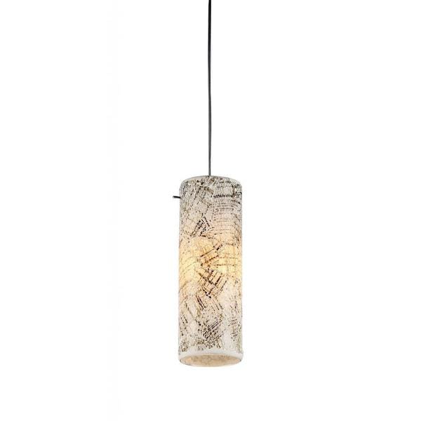 Tempered Glass/ Chrome 1 light Mosaic Pendant