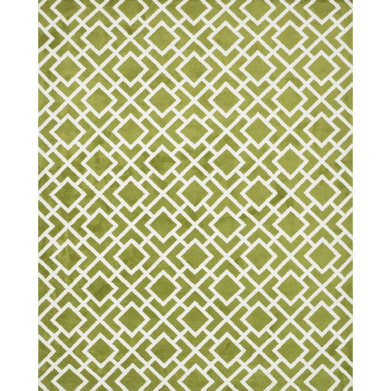 Alexander Home Woven Microfiber Contemporary Trellis Rug