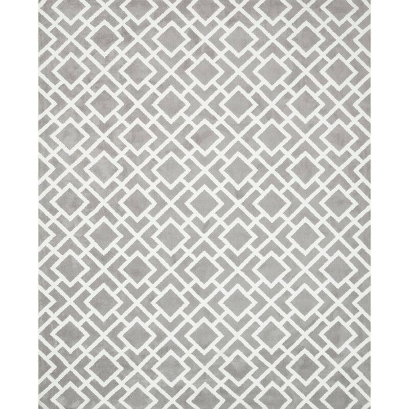 Alexander Home Woven Microfiber Contemporary Trellis Rug
