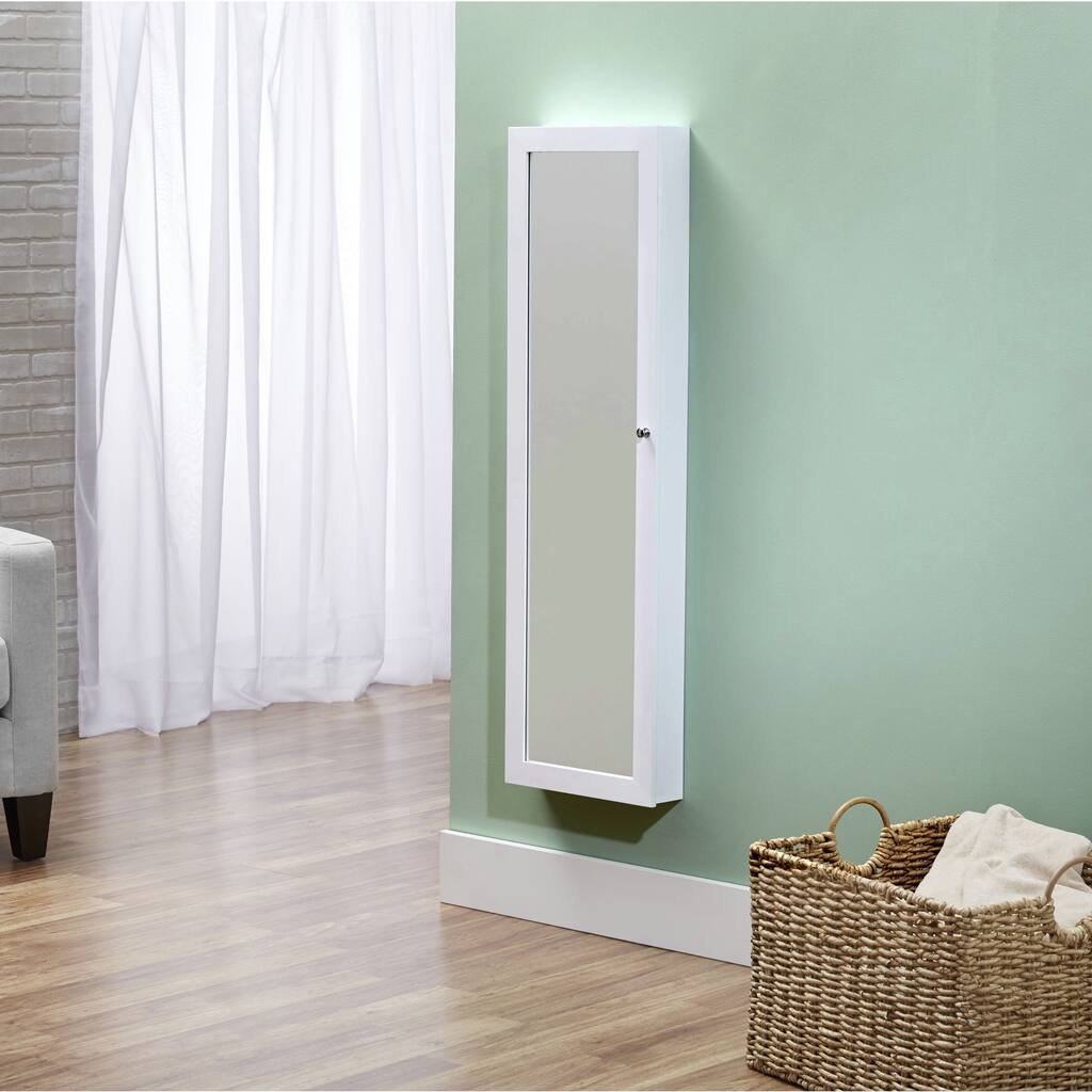 FirsTime & Co. InnerSpace Over-the-Door / Wall-Hang / Mirrored / White Jewelry Armoire Collection