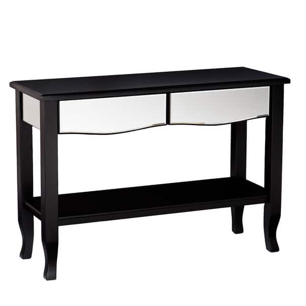 Shop Marion Black Mirrored Console Table Free Shipping Today