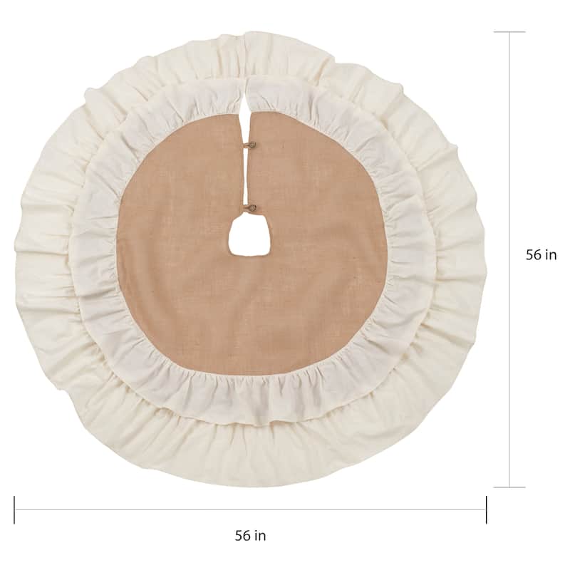 Cotton and Jute Ruffled Tree Skirt