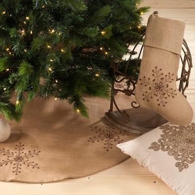 Beaded Jute Snowflake Tree Skirt