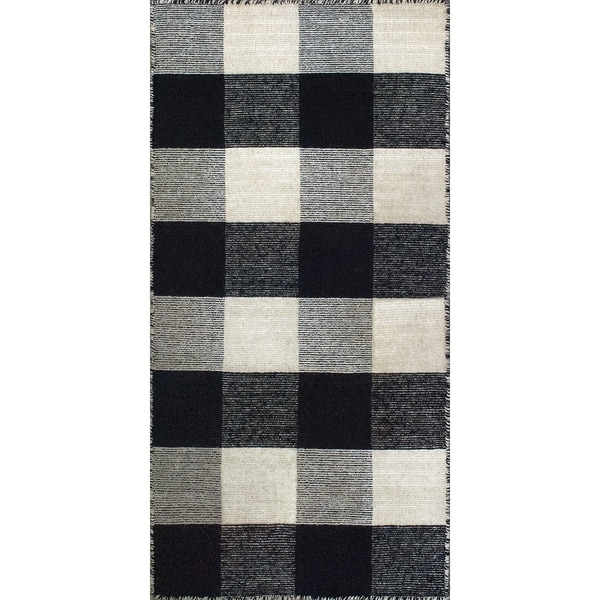 Royal Black/White Rug (2 x 4) - 2' x 4'