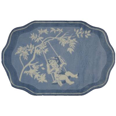 Toile Blue/White Accent Rug - 3'3" x 4'8"