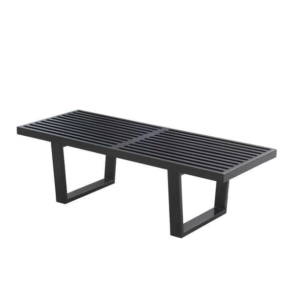 Black Wooded Slat Bench