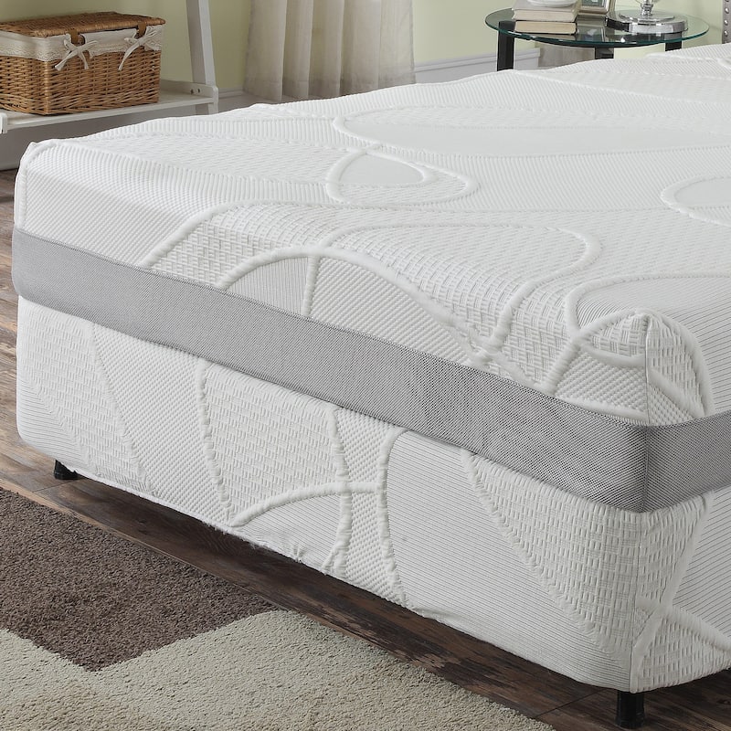 AC Pacific 12-inch Green Tea and Charcoal Memory Foam Mattress