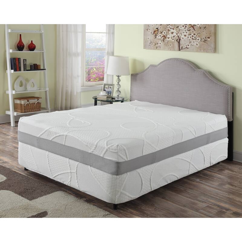 AC Pacific 12-inch Green Tea and Charcoal Memory Foam Mattress