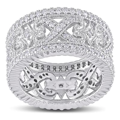 Miadora Signature Collection 14k White Gold 1ct TDW Diamond Cocktail Ring
