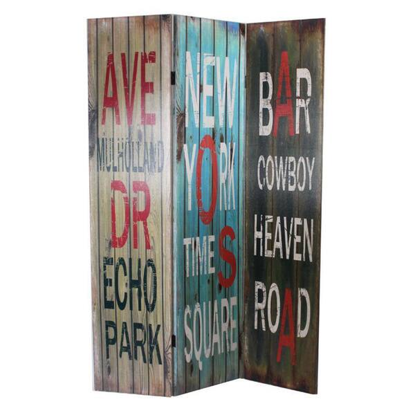 New York Script Canvas Room Divider Bed Bath & Beyond 9423556