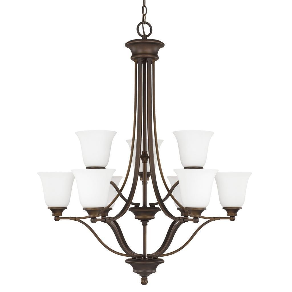 Belmont 9-light Burnished Bronze Chandelier (Burnished Bronze) - Chandeliers For Bedrooms by Overstock.com