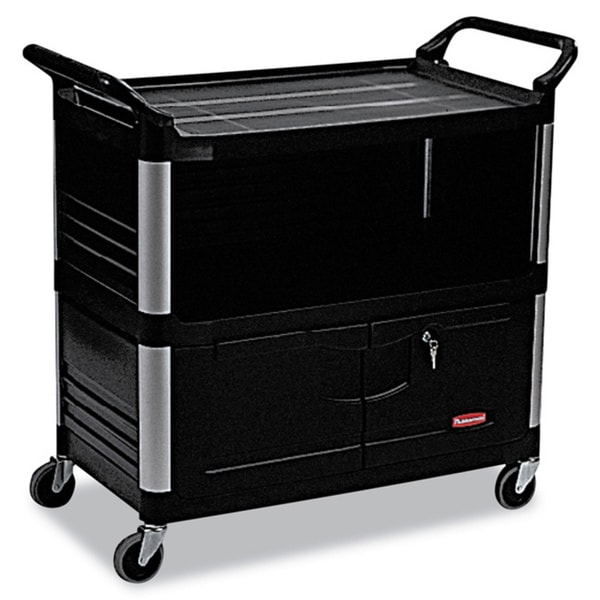 Shop Rubbermaid Commercial Black Xtra 3-shelf Equipment Cart - Free ...