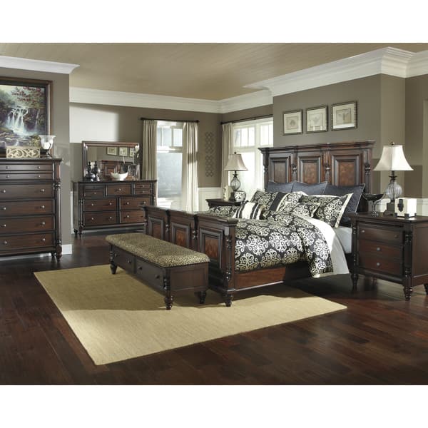 Signature Design By Ashley Key Town Dark Brown Mansion Bed