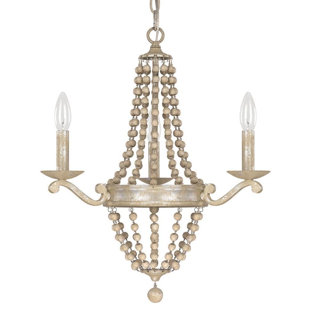 Adele Silver Tone Quartz 3-light Chandelier - Chandeliers For Bedrooms by Overstock.com