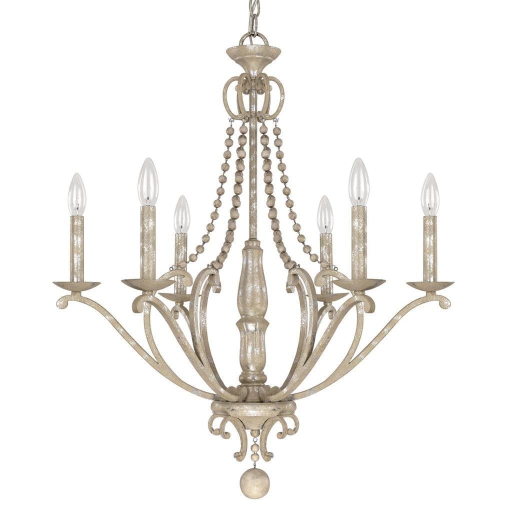 Adele Silver Tone Quartz 6-light Chandelier - Chandeliers For Bedrooms by Overstock.com