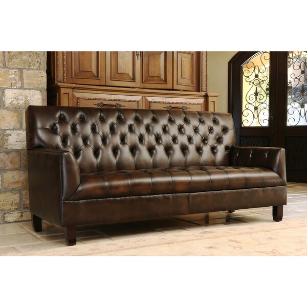 Abbyson Alessio Hand Rubbed Bonded Leather Sofa Free Shipping Abbyson Alessio Hand Rubbed Bonded Leather Sofa