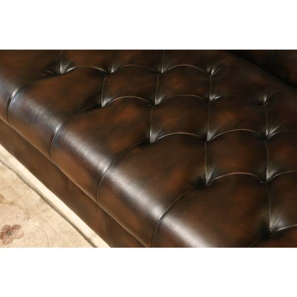 Shop Abbyson Alessio Hand Rubbed Bonded Leather Sofa Free