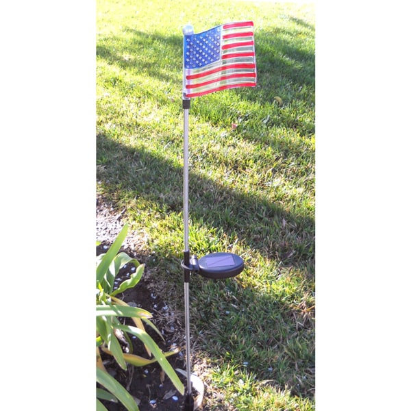 Tricod U.S. Flag Solar Garden Stake (Set of 2)