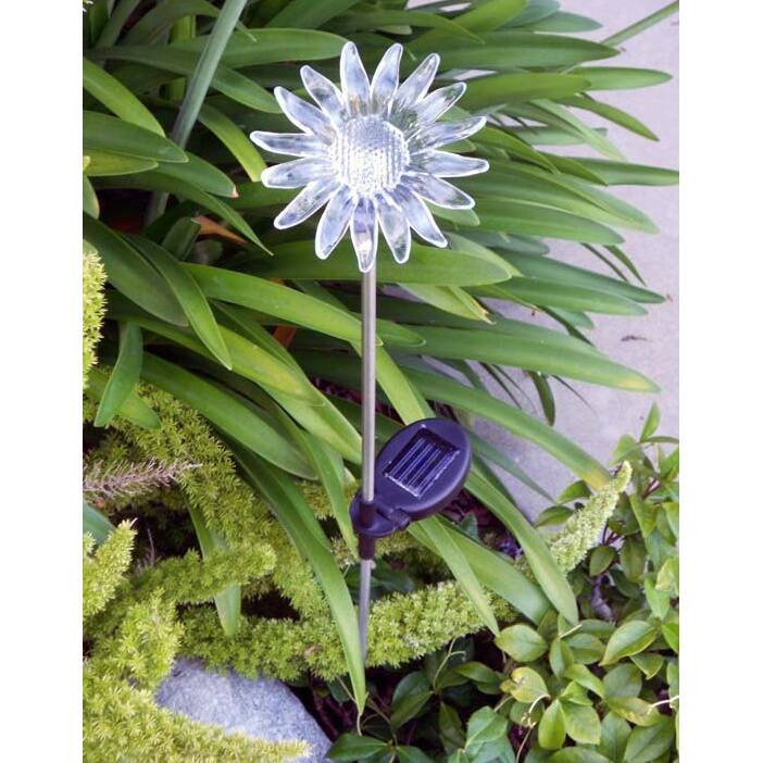 Tricod Solar-powered Sun Flower Yard Stake (Set of 2)
