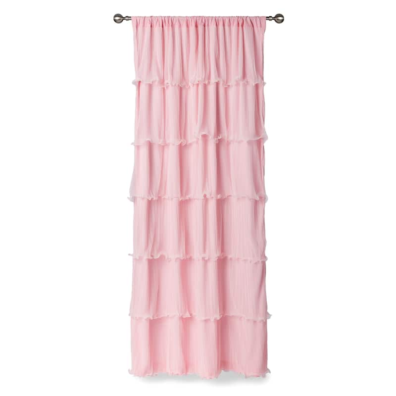 Lush Decor Nerina Ruffled Single Curtain Panel - 54"w x 84"l - 54"w x 84"l