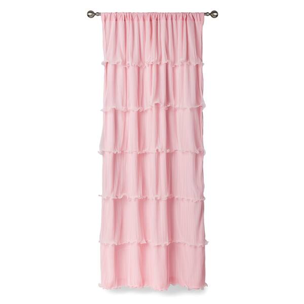Lush Decor Nerina Ruffled Single Curtain Panel - 54"w x 84"l - 54"w x 84"l