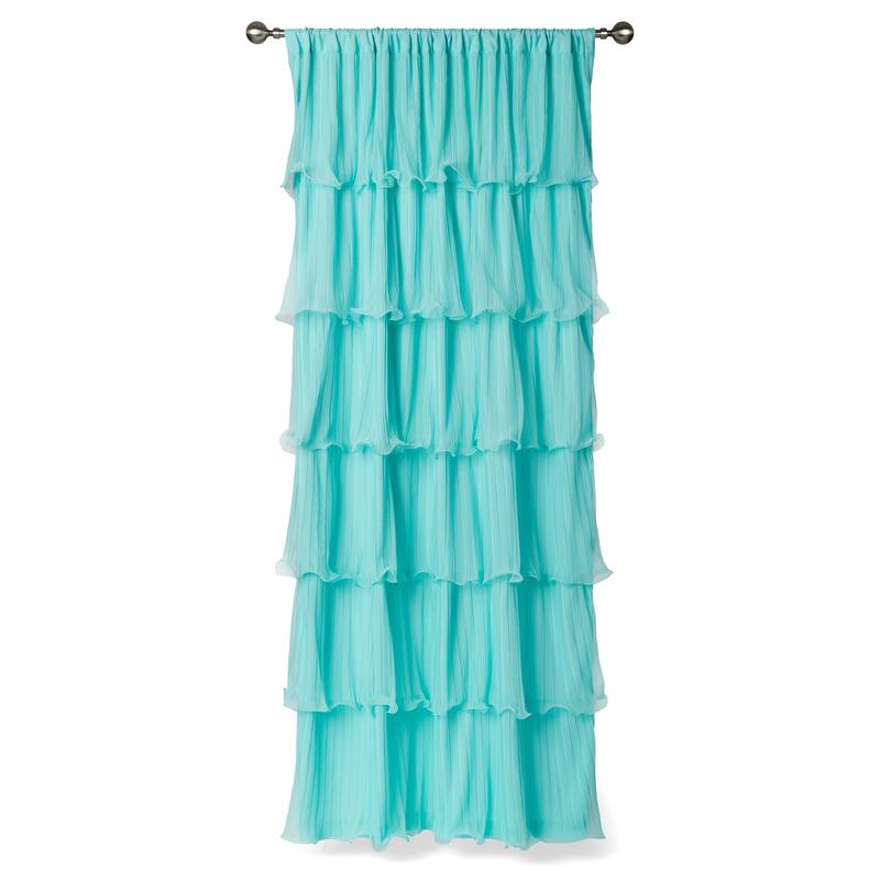 Lush Decor Nerina Ruffled Single Curtain Panel - 54"w x 84"l - 54"w x 84"l