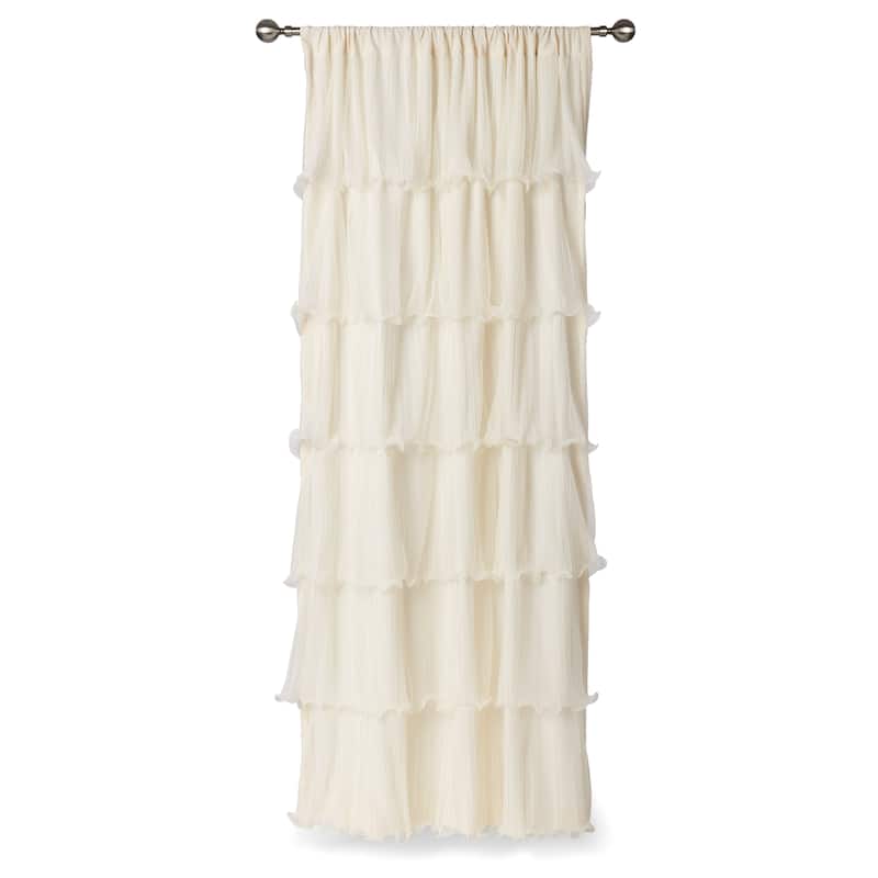 Lush Decor Nerina Ruffled Single Curtain Panel - 54"w x 84"l - 54"w x 84"l