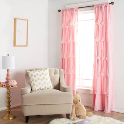 Lush Decor Nerina Ruffled Single Curtain Panel - 54"w x 84"l - 54"w x 84"l