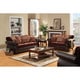 preview thumbnail 4 of 2, Furniture of America Corz Traditional Faux Leather Upholstered Sofa