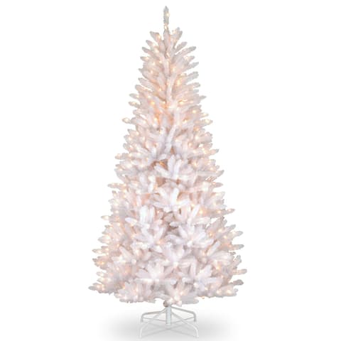 7.5-foot Dunhill White Iridescent Tree with 600 Clear Lights