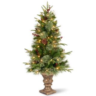 Grey Artificial Christmas Trees Online At Our 4 Foot Colonial Entrance Tree With Clear Lights