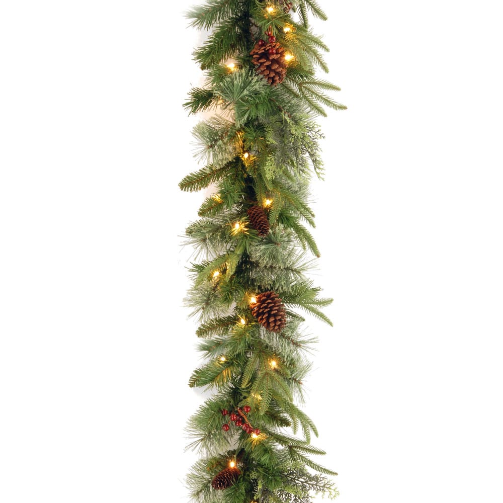 National Tree Company 9 ft. Feel-real Colonial Garland with 50 Clear Lights - 9 ft