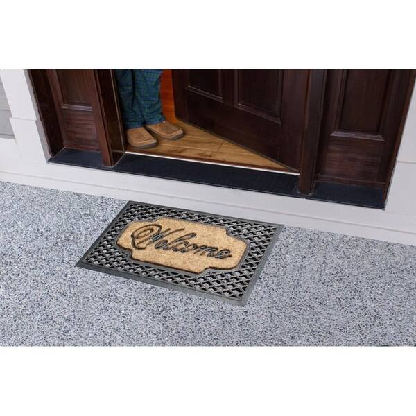 Shop First Impression Rubber Coir Brush Welcome Doormat 23 X 38