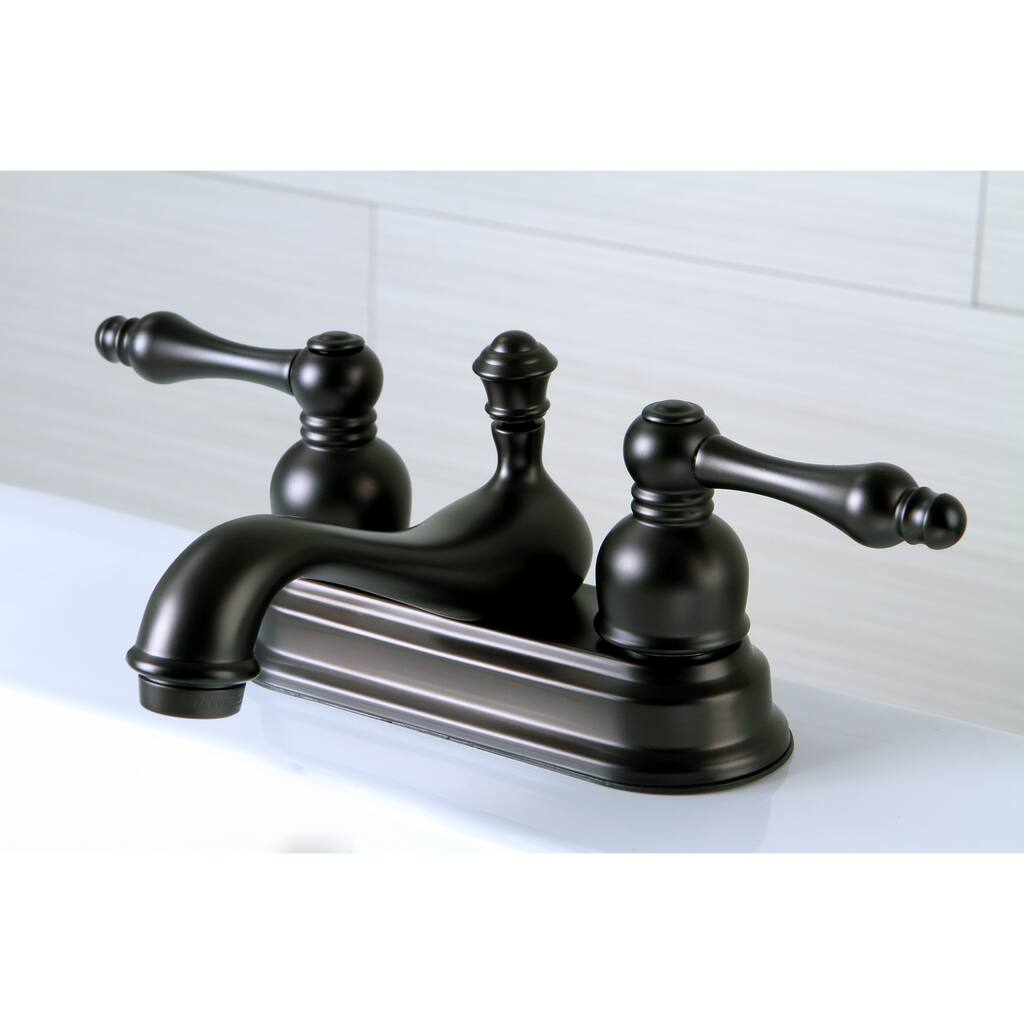 Kingston Brass Traditional Double Handle Oil-rubbed Bronze 4-inch Centerset Bathroom Faucet