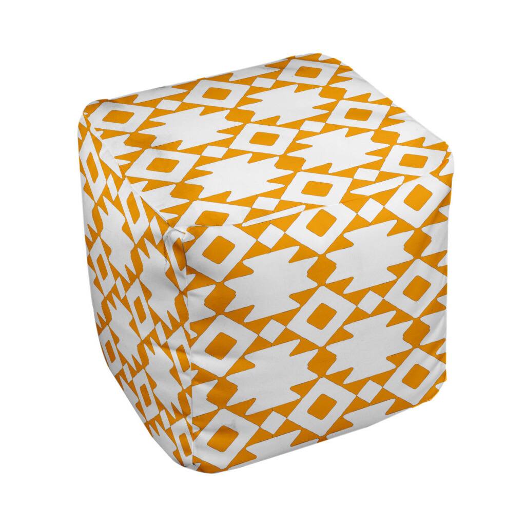 13 x 13-inch Bright Tribal Print Geometric Decorative Pouf