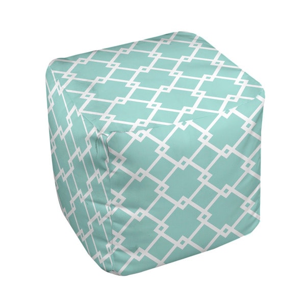 13 x 13 inch Large Chain Link Print Geometric Decorative Pouf