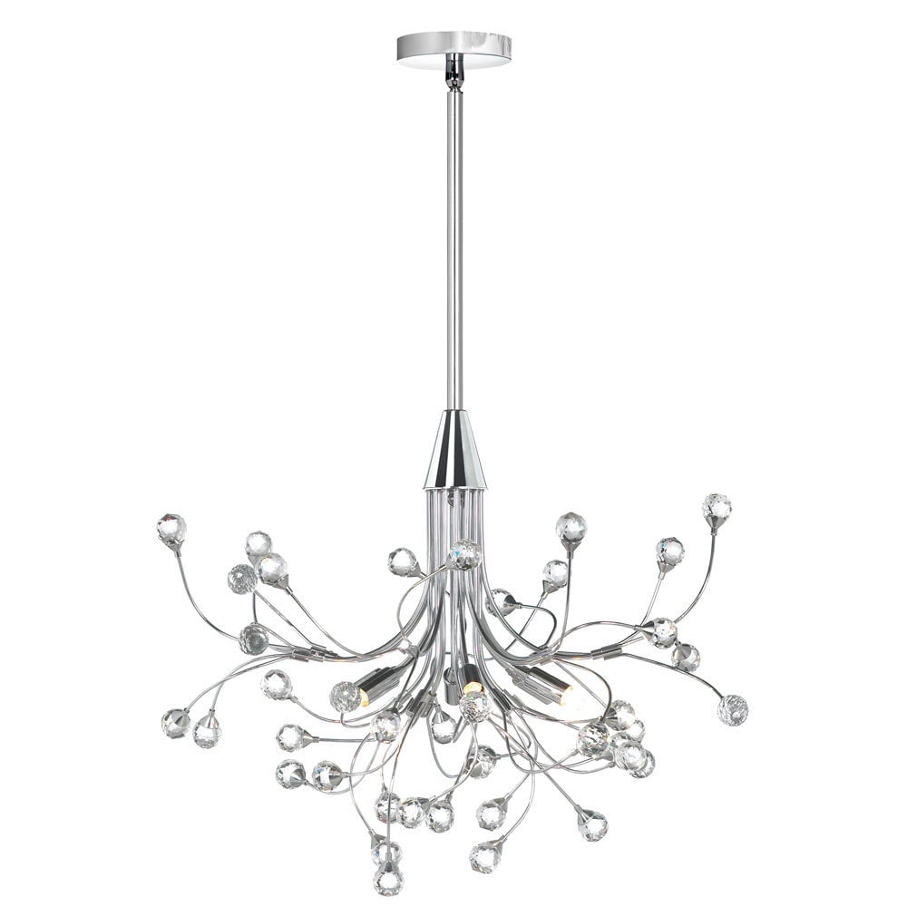 Dain-o-lite 6-light Crystal Chandelier (6 LT Crystal Chandelier, Polished Chrome Finish) - Chandeliers For Bedrooms by Overstock.com