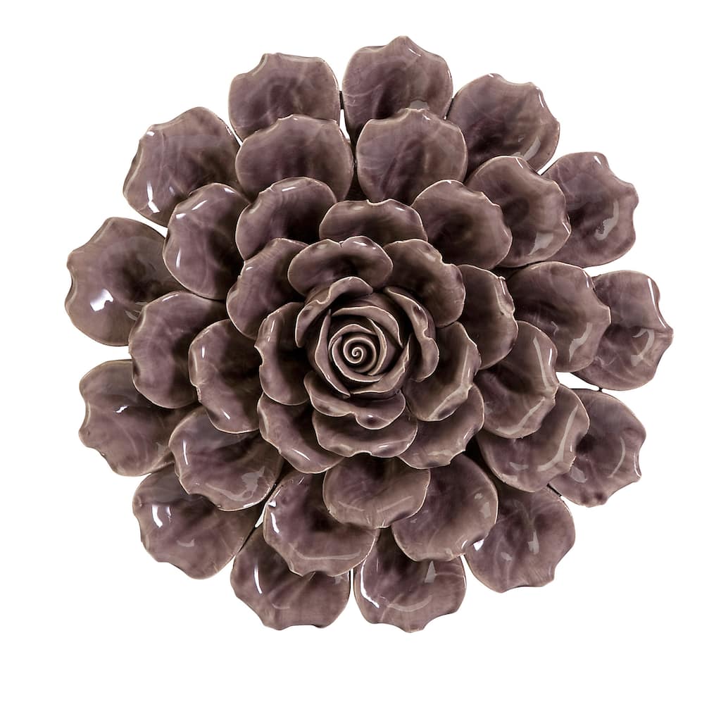 Magdalyn Purple Ceramic Flower Wall Decor