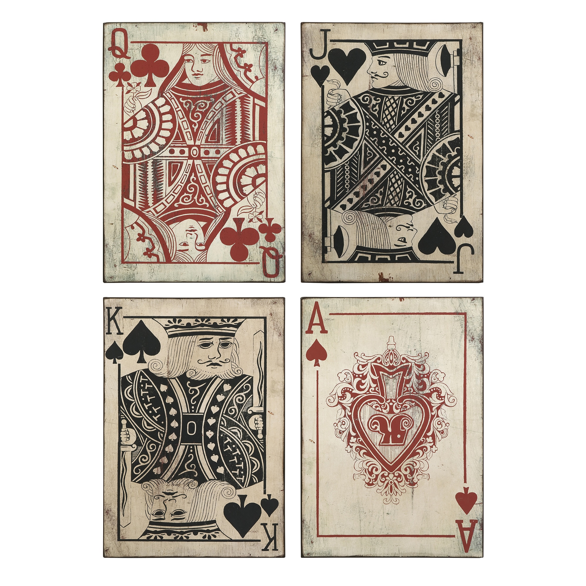 Shop Leonato Playing Card Wall Decor Set Of 4 Overstock 9427136