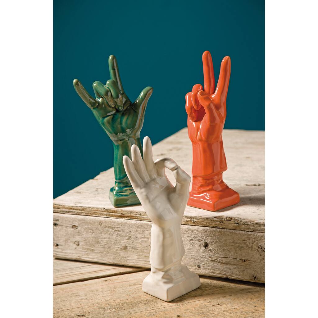 Cohen Ceramic Hands Ornaments (Set of 3)