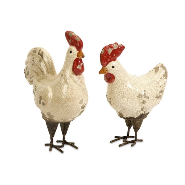 slide 1 of 1, Quinn Roosters Ceramic Decorative Pieces (Set of 2)