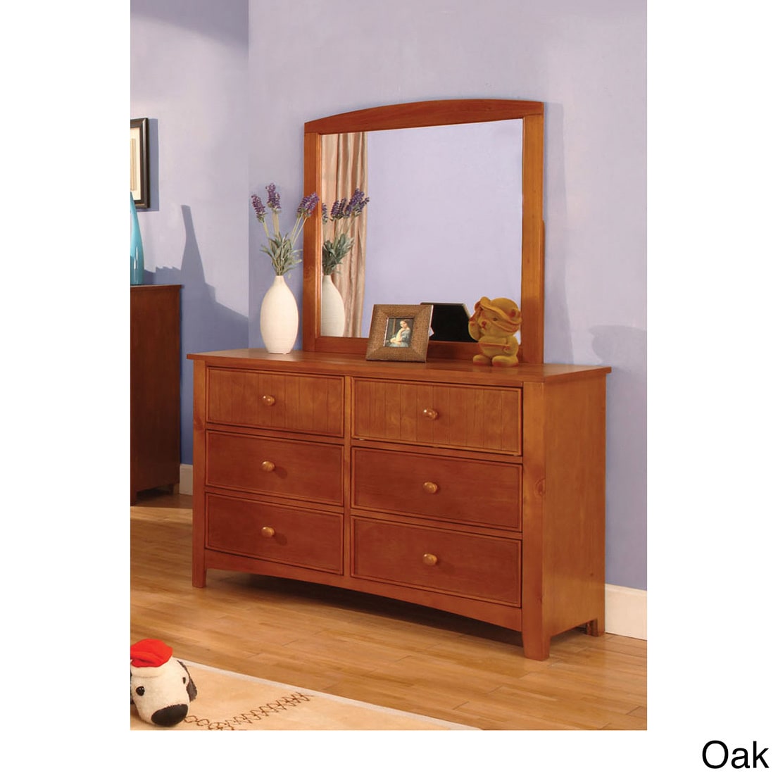 Furniture Of America Hae Traditional 2 Piece Dresser And Mirror Set