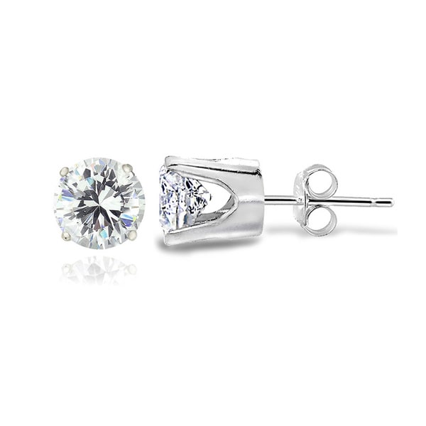 Zirconia Ice 14k Gold 3/5ct TGW Cubic Zirconia 3.5mm Round Stud Earrings